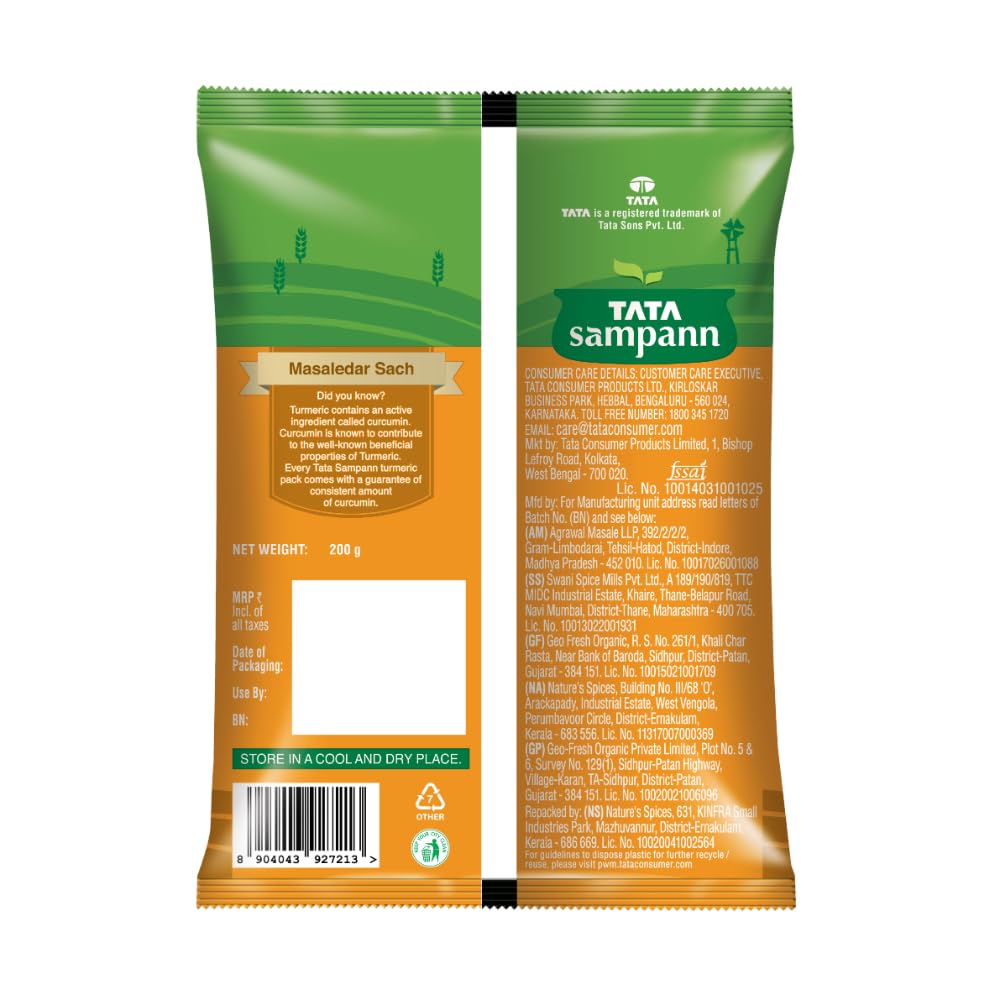 Tata Sampann Turmeric Powder With Natural Oils, 200g - Image 2