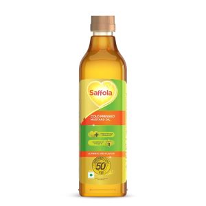Saffola Cold Pressed Mustard Oil | 1L Pet Bottle