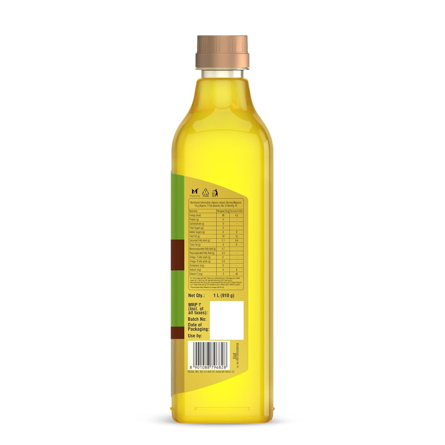 Saffola Cold Pressed Groundnut Oil | 1L Pet Bottle - Image 2