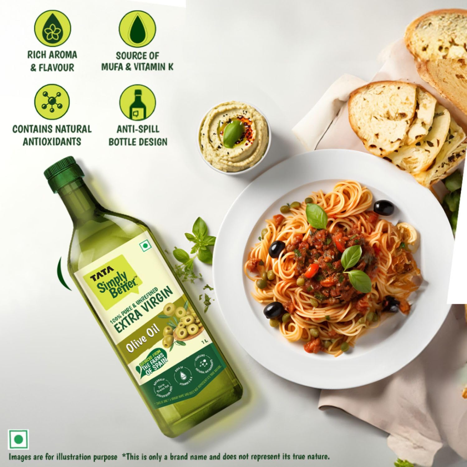 Tata Simply Better Pure & Unrefined Extra Virgin Olive Oil - Image 3