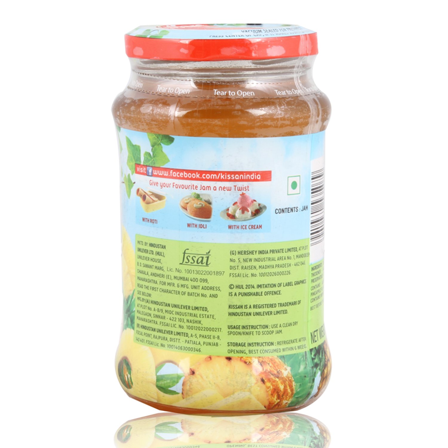 Kissan Jam - Pineapple, 500g Bottle - Image 2