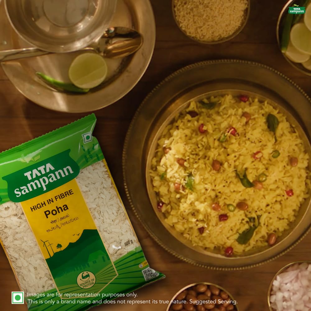 Tata Sampann, High in Fibre Poha(Thick), 1kg - Image 3