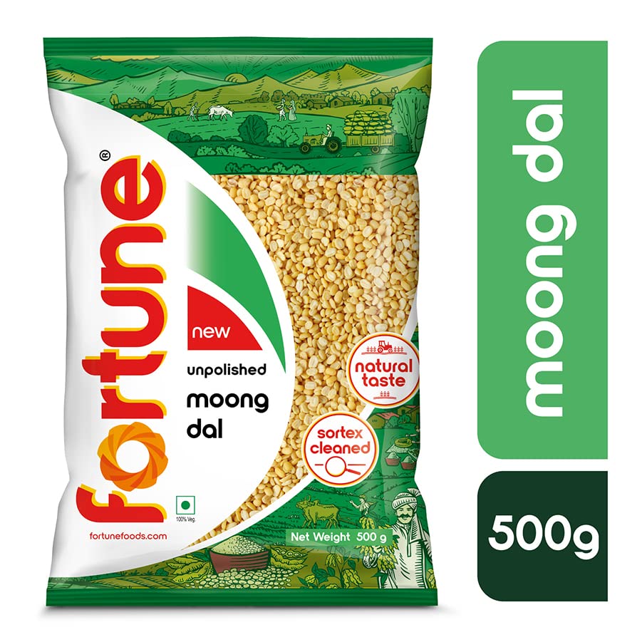 FORTUNE Moong Dal, 500 Gm, Unpolished And Sortex Cleaned - Image 2