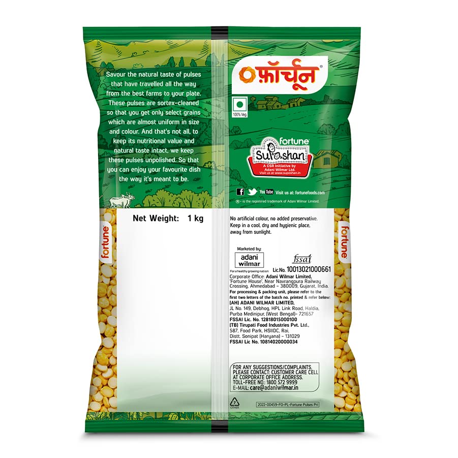 Fortune Chana dal, 1 kg, Unpolished and Sortex cleaned - Image 2