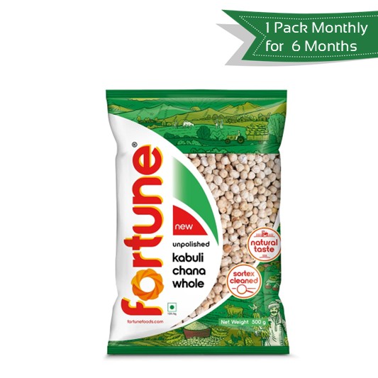 Fortune Kabuli Chana <br>Get 1 Pack Every Month for 6 Months @ 50% OFF