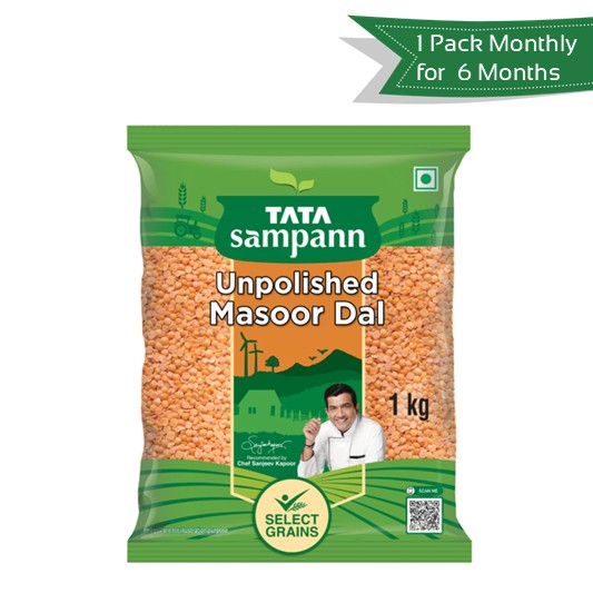 Tata Sampann Unpolished Masoor Dal <br>Get 1 Pack Every Month for 6 Months @ 50% OFF