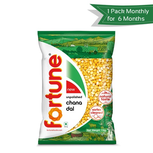 Fortune Chana dal <br>Get 1 Pack Every Month for 6 Months @ 50% OFF