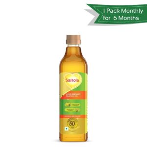 Saffola Cold Pressed Mustard Oil <br>Get 1 Pack Every Month for 6 Months @ 50% OFF