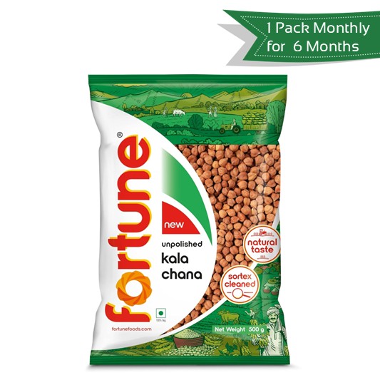 Fortune Kala Chana Unpolished <br>Get 1 Pack Every Month for 6 Months @ 50% OFF