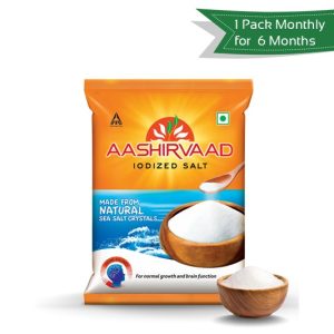 Aashirvaad Iodised Salt <br>Get 1 Pack Every Month for 6 Months @ 50% OFF
