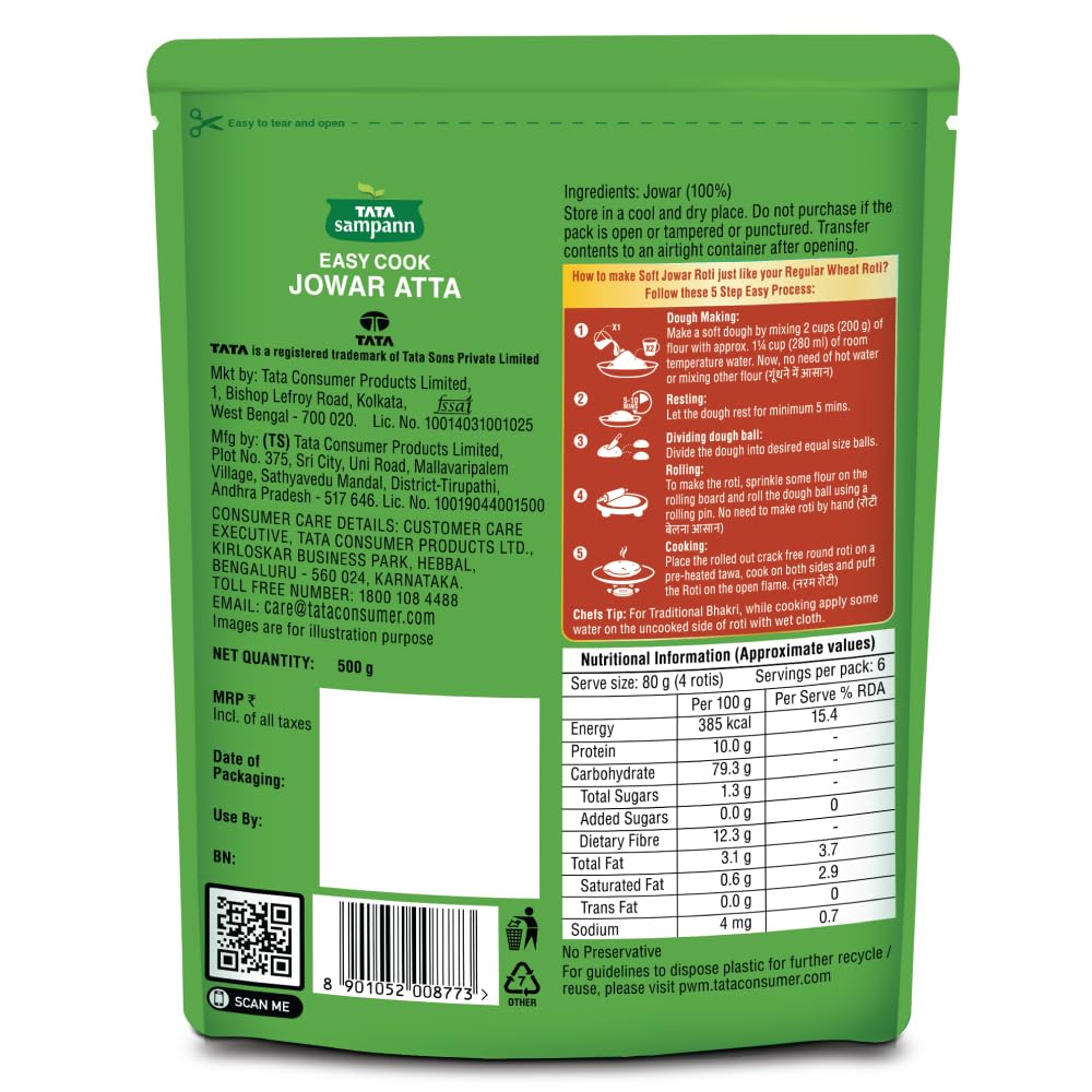 Tata Sampann Jowar Atta(Get 1 Pack Every Month for 6 Months @ 50% OFF) - Image 3